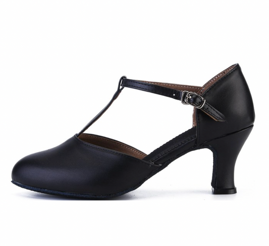 CLASSIC - Black T-Bar Character Shoes 2.5inch heel