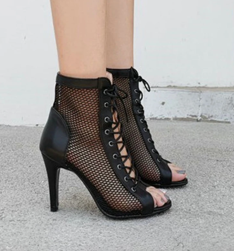 Women Peep Toe Stiletto Heeled Sandals Boots, Fashion Outdoor Boots | SHEIN